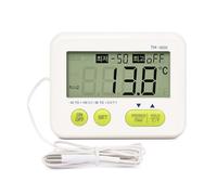 Thermomètre à affichage numérique avec sondes et alarme pour intérieur - Détecteur de température mural - Moniteur de température - Instrument de mesure - Thermomètre avec sonde et alarme - Grand