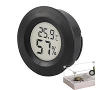 Thermomètre à affichage numérique - Hygromètre intégré de 45 mm | Mini capteur électronique rond avec mise à jour automatique de 10s et stabilité du pointeur | Humidimètre - Humidificateur pour boîte