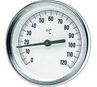 Thermomètre à cadran bimétallique Watts axial 0-120 degrésC OR d= 63mm, doigt de gant 75mm