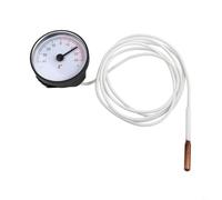 Thermomètre à cadran pour température de l'eau avec capillaire de 144 cm et plage de 0 à 120 °C conçu pour la réfrigération des chambres froides, des sources chaudes et la pisciculture (-40-40 degrés)