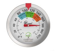 Thermomètre à compost en acier inoxydable pour sol de jardin et serre - Longue sonde sans piles (40 cm)