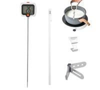 Thermomètre À Confiserie - Outil De Mesure À Sonde Longue Avec Pince De Casserole,Thermomètre pour Huile de Friture avec Affichage Rotatif - pour Cuisson en Restaurant, Grillade, Barbecue, Extérieur,