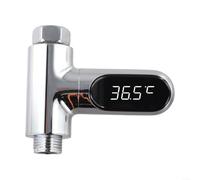 Thermomètre à eau LED avec affichage numérique de 5 à 85 °C, auto-alimenté, sans rotation à 360 °, pour robinet de douche, raccord 1/2", affichage de la température, accessoire de salle de bain