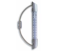 Thermomètre À Fenêtre Analogique Avec Support En Acier Inoxydable 10x2,6x23,5 Cm