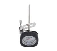 Thermomètre à mousse de lait de poche à lecture instantanée Thermomètre à boisson à cadran de haute précision pour boissons au café et au chocolat Forme carrée en acier inoxydable (Noire)