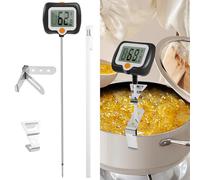 Thermomètre à sucre numérique avec affichage instantané - Thermomètre à chocolat avec sonde en acier inoxydable et écran LCD rotatif à 180° - Pour chocolat, crèmes, sauces, confiture et sirops