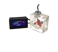 Thermomètre à système refroidi par eau et débitmètre à trois voies avec affichage LED et connecteurs barbelés pour une surveillance facile de la température et du débit du fluide (pointeur rouge)