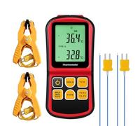 Thermomètre à thermocouple double canal, types K/J/T/E/R/S/N, -150 à 1767 °C (-238 à 3212 °F) Thermomètre numérique Rétroéclairage, maintien des données, 2 sondes de type K