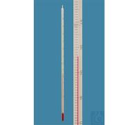 Thermomètre à usage général Amarell®, forme de tige, -35+50:1°C, support blanc, remplissage spécial rouge