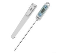 Thermomètre à viande à lecture instantanée avec longue sonde pliable - Jauge de cuisson numérique étanche pour four, friteuse à air, bonbons, huile, friture profonde - Écran LCD rétroéclairé rapide et