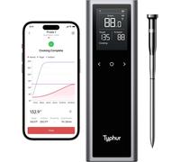 Thermomètre à Viande Intelligent Sans Fil Typhur Sync One : Base Autonome avec Écran LCD, Portée WiFi et Bluetooth Illimitée, Stabilité de Signal Améliorée pour BBQ, Grill, Four et Fumoir