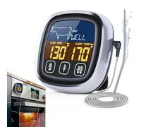 Thermomètre à viande numérique - Lecture instantanée des aliments, compteur avec écran LCD rétroéclairé, longue sonde pliable, marche/arrêt automatique, conception étanche, parfait pour la cuisine, ba