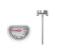 Thermomètre À Viande Pour Cuisiner Lire Une Longue Tige En Acier Et En Verre Thermomètre De Cuisine Verre Pour Des Bonbons Profondeur 0-200 ℃ Huile De Cuisson À La Frot