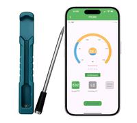 Thermomètre à viande sans fil Bluetooth avec portée de 100 m et contrôle par application, sonde à viande pour rôtir, four, barbecue, fumoir, tournebroche, airfryer