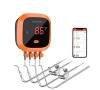 Thermomètre à viande sans fil, connexion Bluetooth, IPX5 étanche, 4 sondes, IBT-4XC