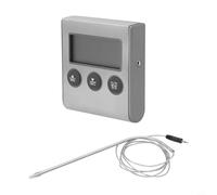 Thermomètre alimentaire numérique avec sonde, jauge de température de viande pour four, barbecue, barbecue, alarme minuterie, support mural ou de bureau