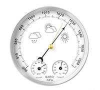 Thermomètre analogique 3 en 1, hygromètre et baromètre pour surveillance intérieur/extérieur, mouvement mécanique, boîtier en alliage d'aluminium et de magnésium, 125 x 30 mm