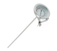 Thermomètre analogique en acier inoxydable avec manchon rétractable pour surveiller la température de l'huile pendant la cuisson et la cuisson (40 cm)