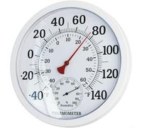 Thermomètre analogique rond et hygromètre pour une utilisation en intérieur et en extérieur, double plage d'échelle de -40 à 140 degrés Fahrenheit et -40 à 60 degrés pour celsius, écran facile à lire