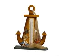 Thermomètre ancre en bois d'inspiration vintage conçu pour un bureau ou une étagère dans les intérieurs et les bureaux à thème (B)