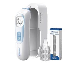 Thermomètre Auriculaire Haute Précision, Berrcom Thermomètre Médical Avec Technologie de Sonde Préchauffée Pour Adultes et Bébés, Guide de Température par Tranche d'âge, Lecture Instantanée