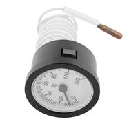 Thermomètre avec Capillaire, Capteur en Laiton Jauge de Température pour Eau Liquide Huile, Lecture à Distance 0-120C Système de Chauffage de Chaudière Analogique