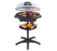 cloer 6789 Thermomètre/Barbecue sur Pied / 2400 W/Surface de Cuisson : 38,5 x 52,5 cm/Peu encombrante/Noir Barbecue/Gris Clair/argenté Noir