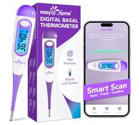 Thermomètre Basal Ovulation Symptothermie Oral: Easy@Home Thermomètre Basal Deux Decimales Suivi d'ovulation Et Cycle avec Premom App Française Écran LCD à rétroéclairage