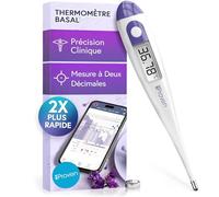 Thermometre basal ovulation - Thermometre double decimale, lecture rapide en 60 s, fonction mémoire, thermomètre basal pour suivi naturel de l’ovulation, BBT précis, thermometre symptothermie iProven