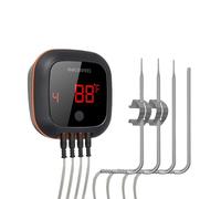 Thermomètre BBQ sans fil Bluetooth, jusqu'à 6 sondes, portée sans fil de 100 m, 4X avec 4 capteurs