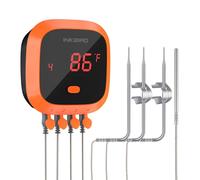 Thermomètre BBQ sans fil Bluetooth, jusqu'à 6 sondes, portée sans fil de 100 m, 4XC avec 4 capteurs