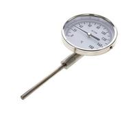 Thermomètre bimétallique en acier inoxydable 0 à +160°C Cabinet 100mm Fond de tige 100mm