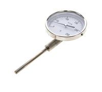 Thermomètre bimétallique en acier inoxydable 0 à +250°C Cabinet 100mm Fond de tige 100mm