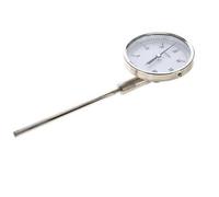 Thermomètre bimétallique en acier inoxydable 0 à +60°C Cabinet 100mm 160mm Fond de tige
