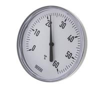 Thermomètre bimétallique en plastique 0 à +60°C Cabinet 100mm Tige 40mm avec puits thermométrique