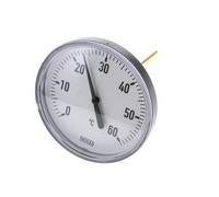 Thermomètre bimétallique en plastique de 0 à +60°C Cabinet de 100 mm Tige de 100 mm avec puits thermométrique
