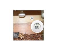 Thermomètre blanc centigrade & hygromètre en forme de reptile ronde numérique avec écran