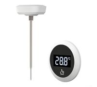 Thermomètre bouilloire numérique, écran tactile étanche IP65 | Plage de -20 °C à 120 °C, précision ± 1,5 °C, sonde en acier inoxydable 304, pour thé, café et lait à la maison (blanc)