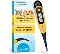 Thermomètre chien et chat iProven - Thermometre pour animaux avec embout flexible et confortable, thermomètre pour chien vétérinaire, détection précise de la fièvre, résultats rapides en 20s
