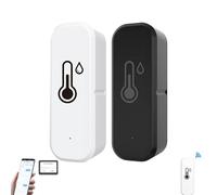 Thermometre Connecté, Mini Capteur Numérique de Température Intérieure et D'humidité, Application de Surveillance à Distance et Alertes pour Maison Connectée (2 PCS)