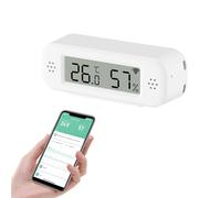 Thermomètre Connecté Wifi, Hygrometre Connecté avec Alarme Intelligente, Stockage Exportation Gratuite de Données, Compatible avec Smart Life, Convient thermometre Chambre Bebe, Blanc avec écran