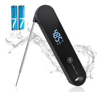 Thermometre Cuisine Haute Précision - Lecture Instantanée en 0,5 s, Précision ±0,3°C, Thermometre Alimentaire pour Viande, Pâtisserie et BBQ, Affichage à Rotation Automatique 180°