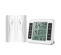 Thermomètre D'alarme De Réfrigérateur Numérique Sans Fil Réfrigérateur Maison Intérieur Extérieur Capteur Thermomètre Horloge Alimenté Par Batterie Moniteur Précis(B)