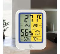 Thermomètre d'ambiance numérique et hygromètre avec icônes de confort, mesures précises de la température intérieure et de l'humidité pour la maison et le bureau