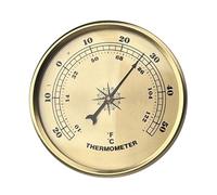 Thermomètre de 90 mm - Lecteur de température - Écran clair - Cadre doré électroplé - Pour des stocks ménagers précis dans l'évaluation du climat intérieur