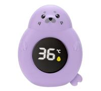 Thermomètre de bain pour bébé, avec affichage numérique LED, design de joint de dessin animé, indice de protection IP67, arrêt automatique, alerte de température intelligente pour (Purple)