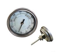 Thermomètre de barbecue réglable de 6,3 cm, tige de 6,3 cm, 10 à 287,8 °C, en acier inoxydable robuste de 8,3 cm pour filetage NPT de 1,27 cm, pour Oklahoma pour barbecue Joes Grill cuisine en plein