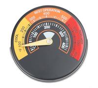 Thermomètre de cheminée avec construction en aluminium, grand format de cadran, et support magnétique pour surfaces de poêle standard (A)