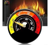 Thermomètre de cheminée avec grand cadran analogique, capteur de précision et support magnétique pour cuisinière en métal (A)