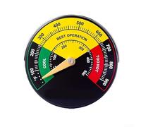 Thermomètre de cheminée avec mesure de précision de la température, grand pour cadran, et support magnétique pour poêles à bois (D)